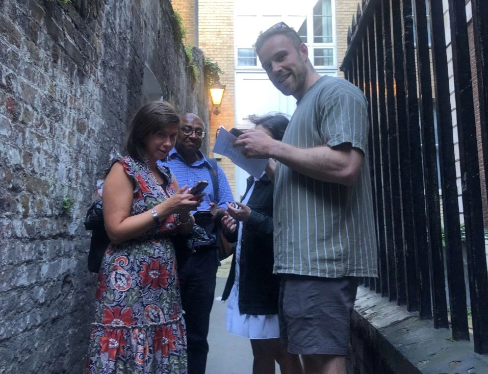 Bonding as a team while playing StreetHunt - outdoor activity in London and York